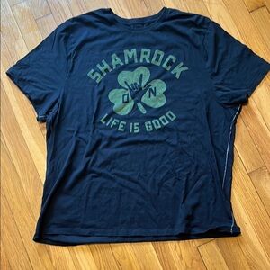 Life is Good Men's Black Shamrock T-Shirt